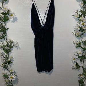 NAVY VELVET DRESS